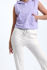 Krem Lastikli Jogger Eşofman Altı