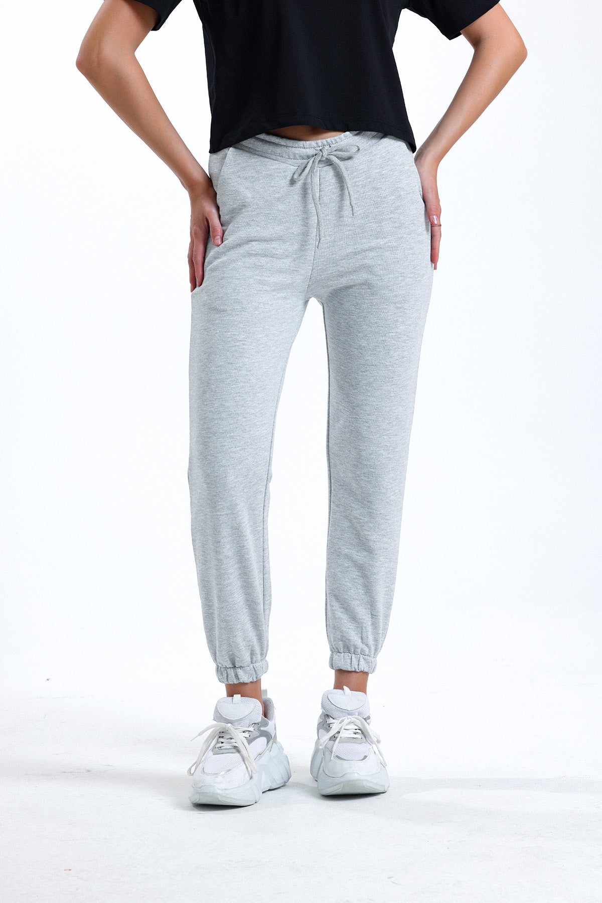 Kar Melanj Lastikli Jogger Eşofman Altı