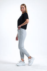 Siyah Kısa Kollu Bisiklet Yaka Pamuklu Normal Kalıp Tişört