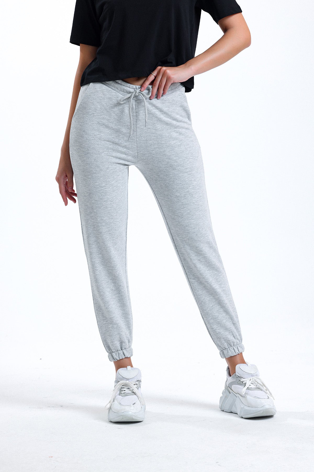 Kar Melanj Lastikli Jogger Eşofman Altı