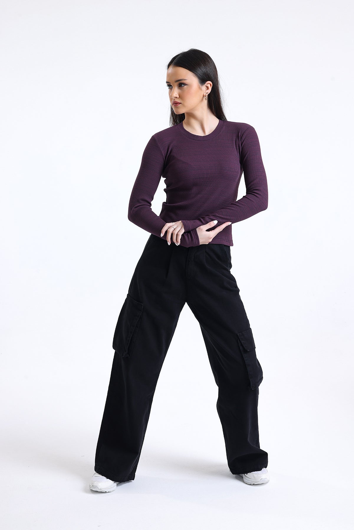 Vişne Çürüğü Fitilli Kaşkorse Bisiklet Yaka Uzun Kollu Tişört