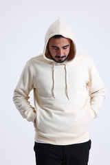 Ekru Yandan Cepli Kapüşonlu Sweatshirt