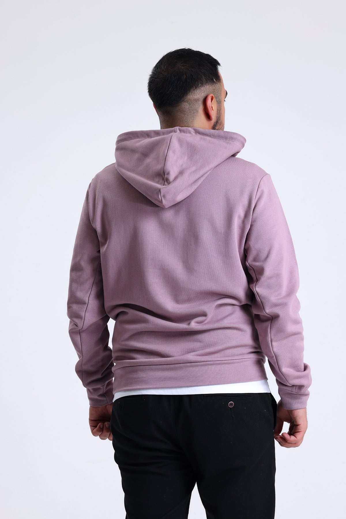 Gül Kurusu Yandan Cepli Kapüşonlu Sweatshirt