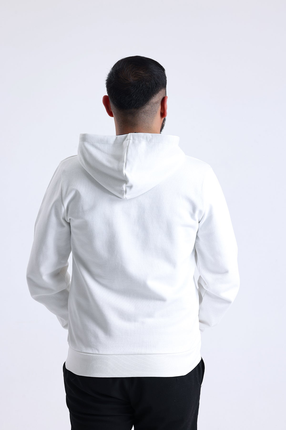 Ekru Kapüşonlu Pamuklu Fermuarlı Hırka