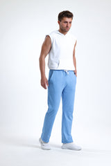 Mavi Normal Kesim Pamuklu Eşofman Altı