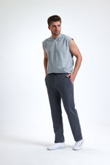 Antrasit Normal Kesim Pamuklu Eşofman Altı