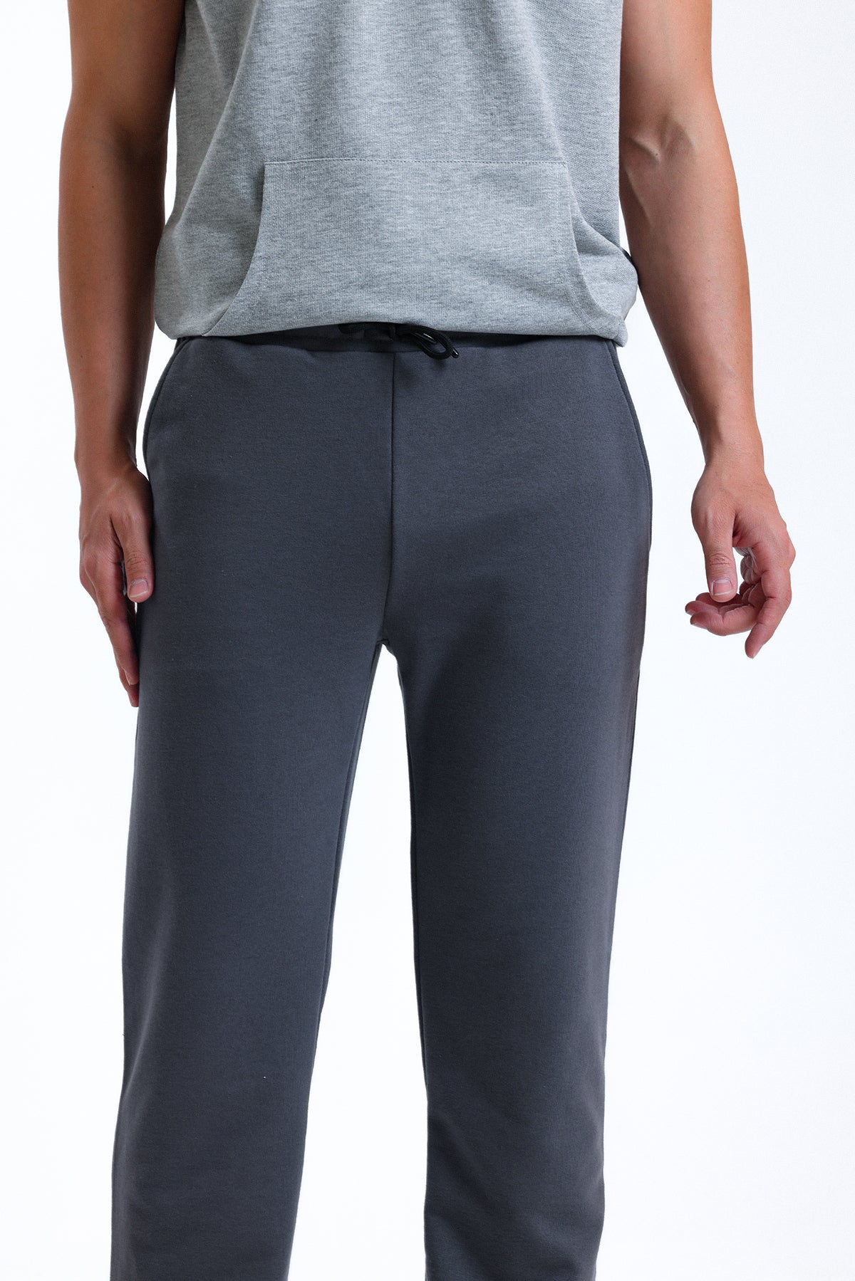 Antrasit Normal Kesim Pamuklu Eşofman Altı