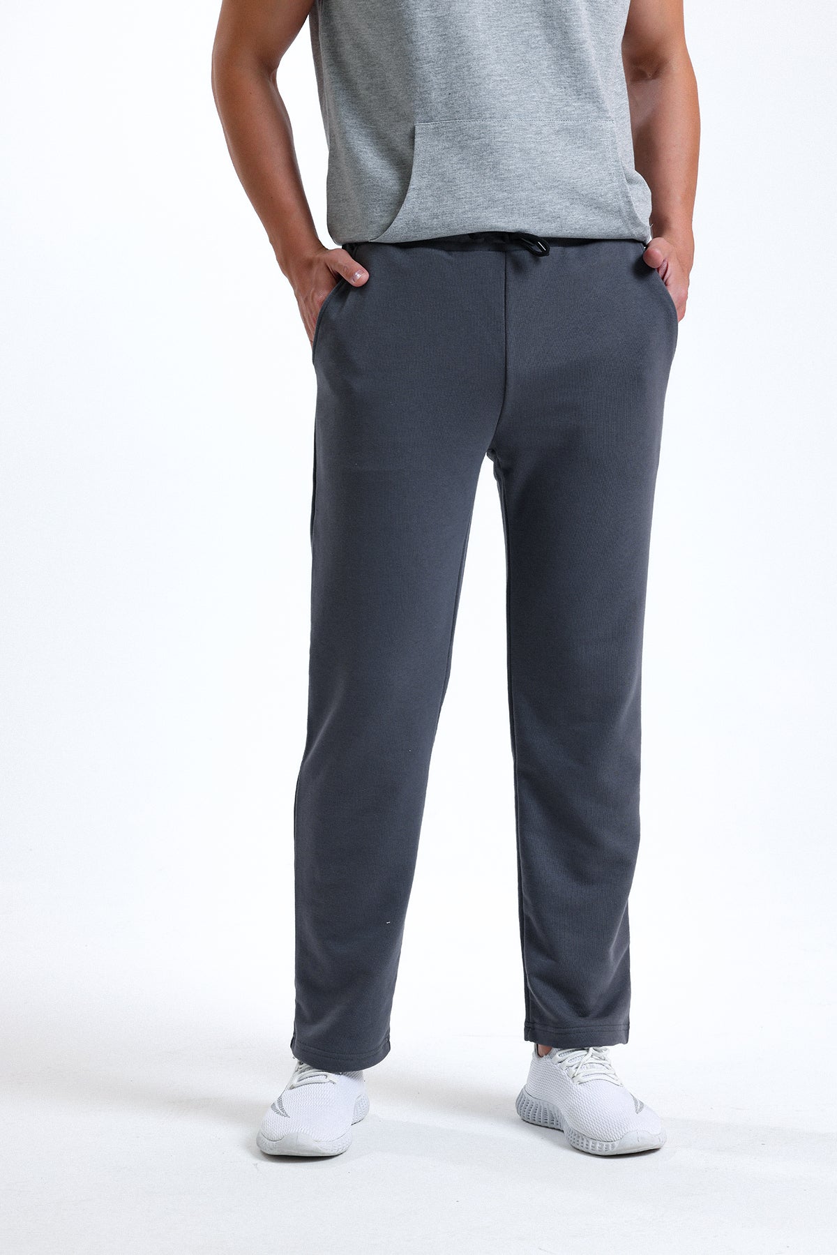 Antrasit Normal Kesim Pamuklu Eşofman Altı