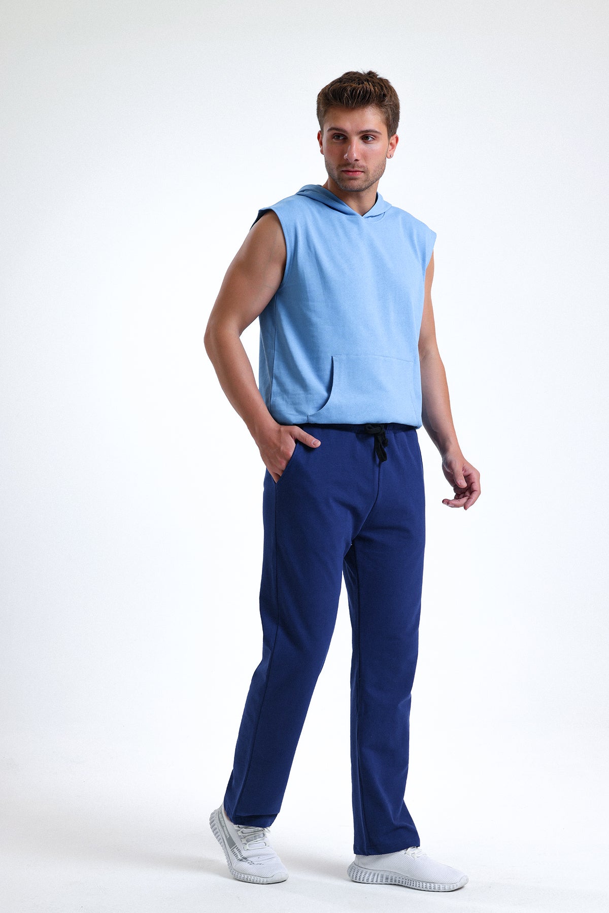 İndigo Normal Kesim Pamuklu Eşofman Altı