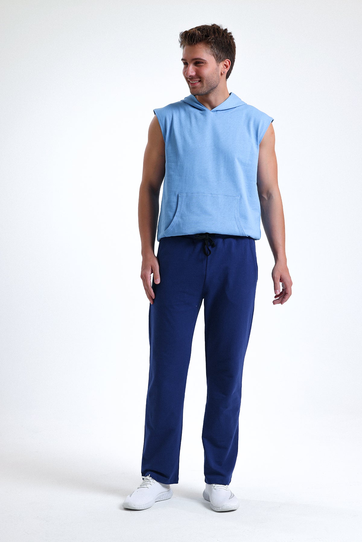 İndigo Normal Kesim Pamuklu Eşofman Altı