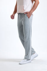 Gri Melanj Normal Kesim Pamuklu Eşofman Altı