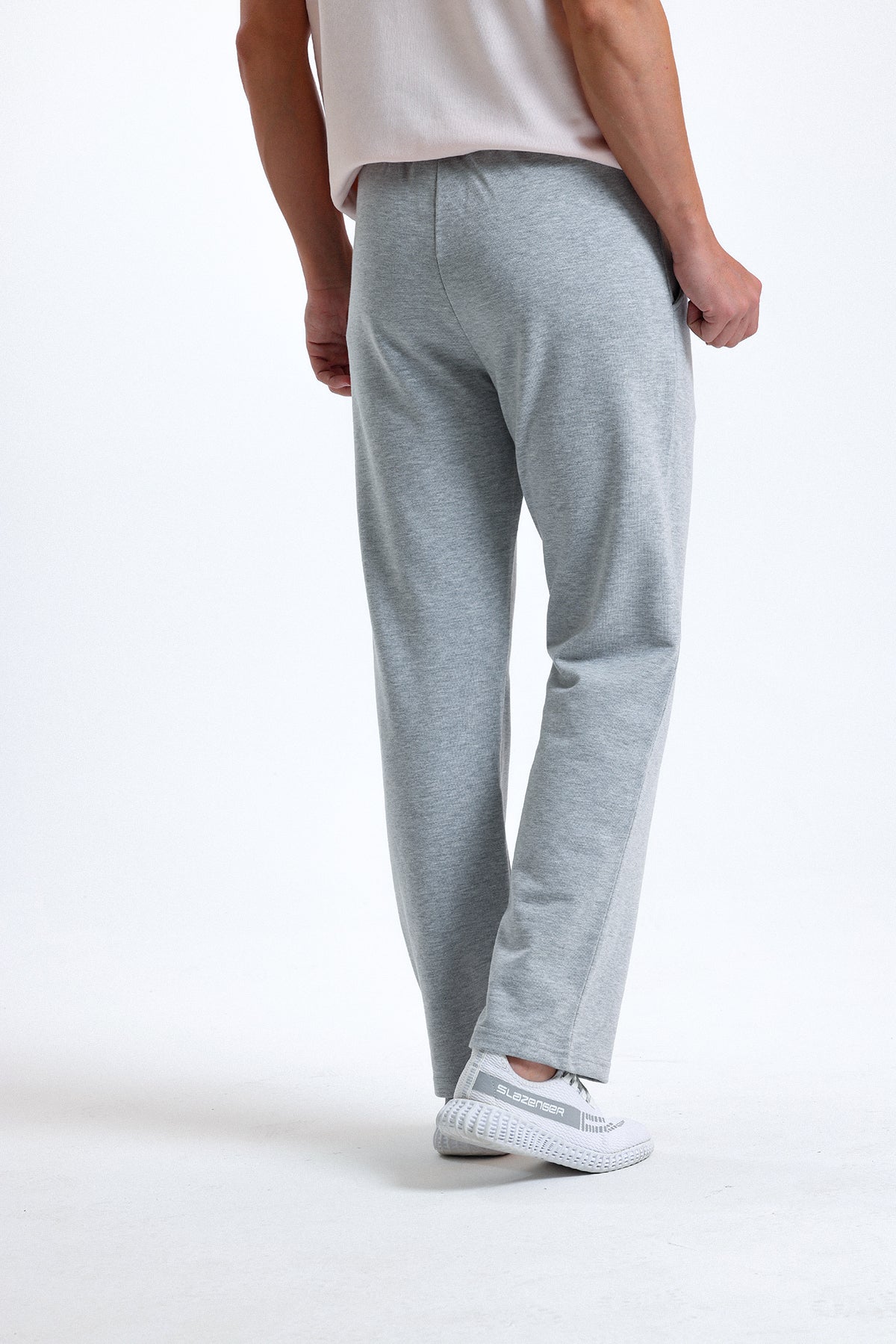 Gri Melanj Normal Kesim Pamuklu Eşofman Altı