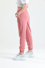 Gül Kurusu Yüksek Bel Takma Cepli Paçası Lastikli Jogger Eşofman Altı