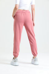 Gül Kurusu Yüksek Bel Takma Cepli Paçası Lastikli Jogger Eşofman Altı