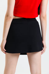 Siyah Mini Spor Rahat Pamuklu Sweat Etek