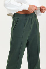 Haki Yüksek Bel Geniş Paça Eşofman Altı