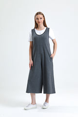 Gri Melanj U Yaka Bol Paça Salopet Tulum