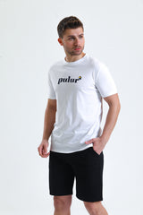 Siyah Normal Kesim Cepli Pamuklu Örme Sweat Şort