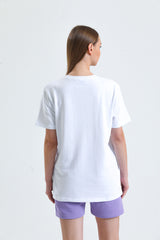 Beyaz Bisiklet Yaka Kısa Kollu 2 İplik Tişört