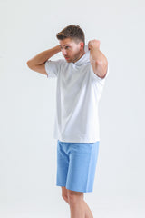 Beyaz Kısa Kollu Kapüşonlu Pamuklu Oversize Tişört