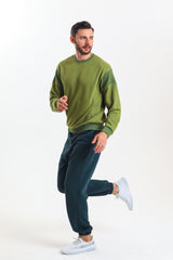 Petrol Yüksek Bel Lastikli Pamuklu Jogger Eşofman Altı