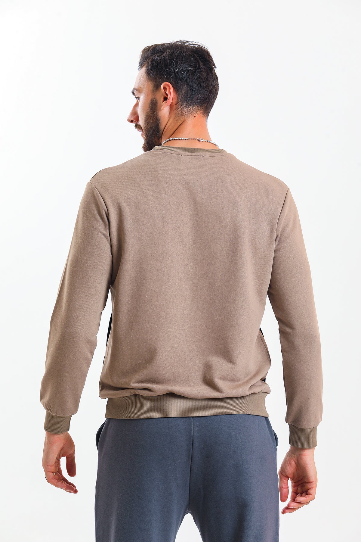 Kahverengi Kanguru Cepli Pamuklu Sweatshirt