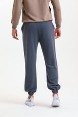 Antrasit Yüksek Bel Lastikli Pamuklu Jogger Eşofman Altı