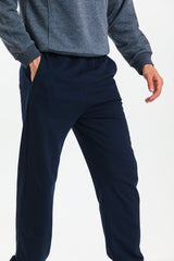 Lacivert Yüksek Bel Lastikli Pamuklu Jogger Eşofman Altı