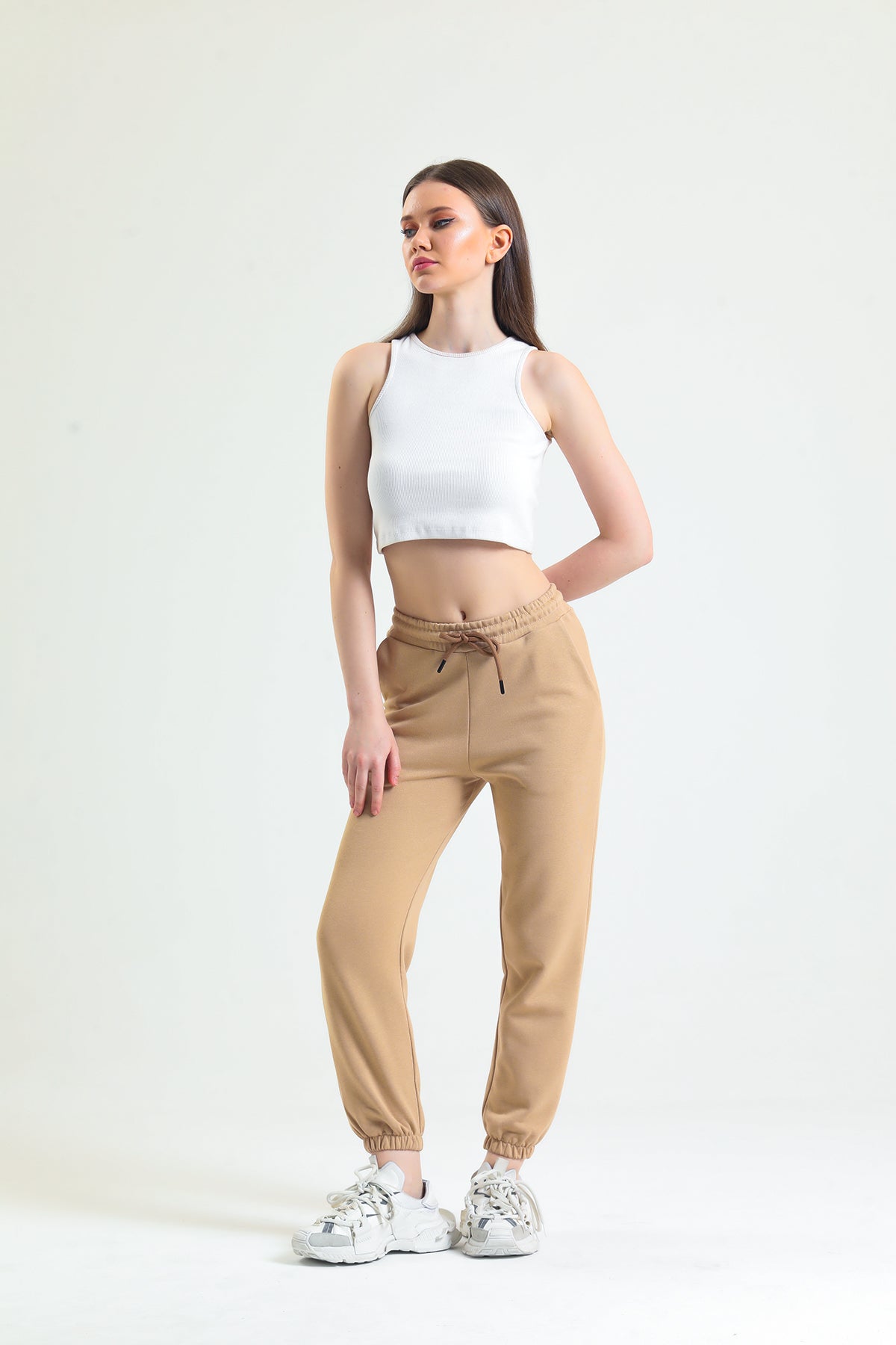 Camel Lastikli Jogger Eşofman Altı