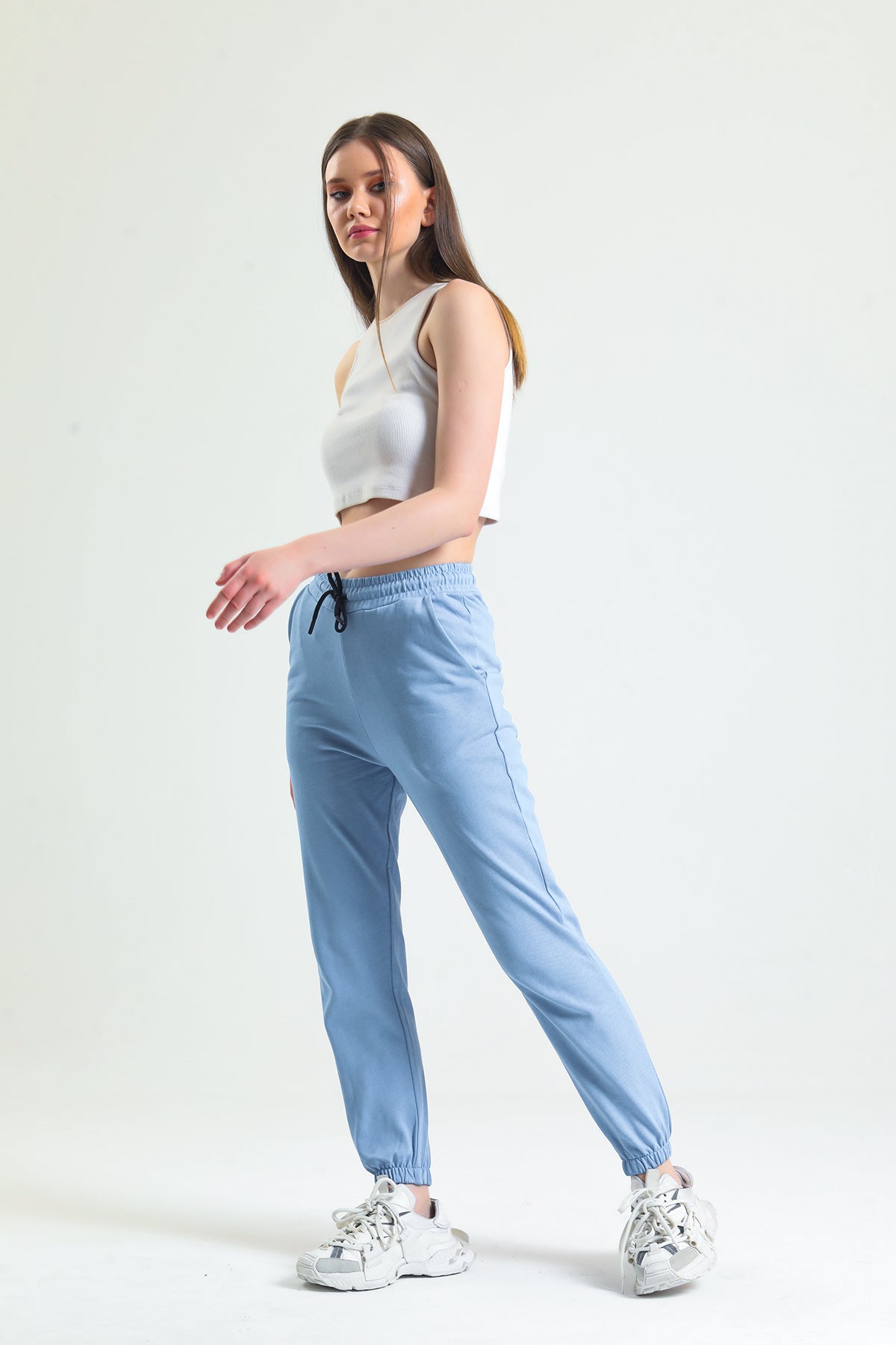 Mavi Lastikli Jogger Eşofman Altı