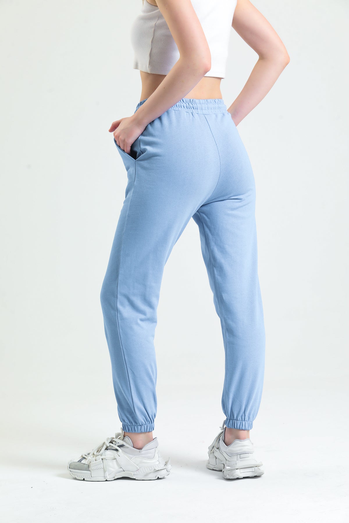 Mavi Lastikli Jogger Eşofman Altı