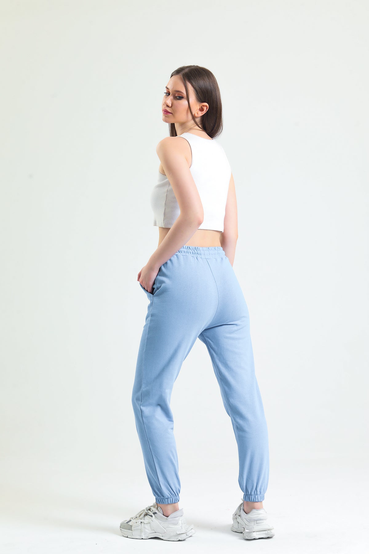 Mavi Lastikli Jogger Eşofman Altı