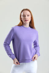 Lila Dik Yaka Sweatshirt