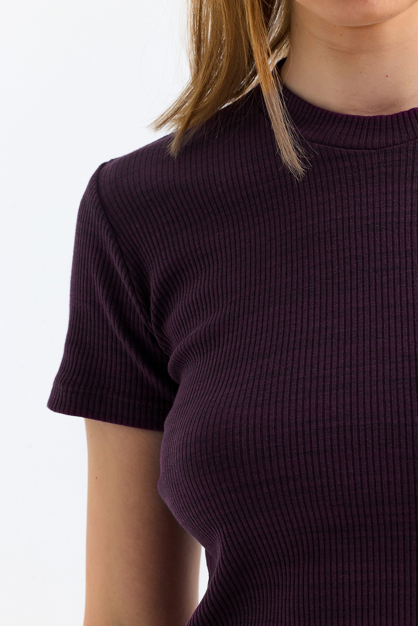 Vişne Çürüğü Fitilli Kaşkorse Bisiklet Yaka Kısa Kollu Tişört