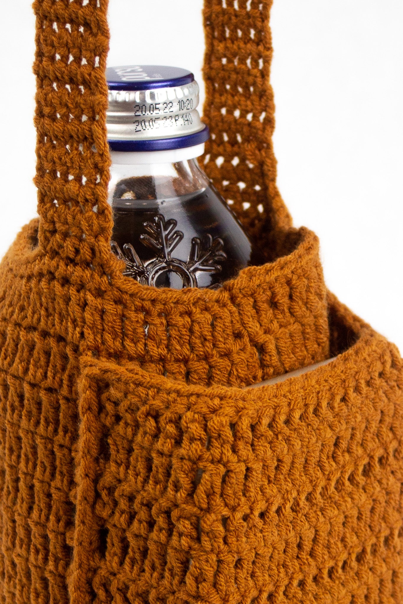 Tarçın Rengi Örgü Tığ İşi Çanta