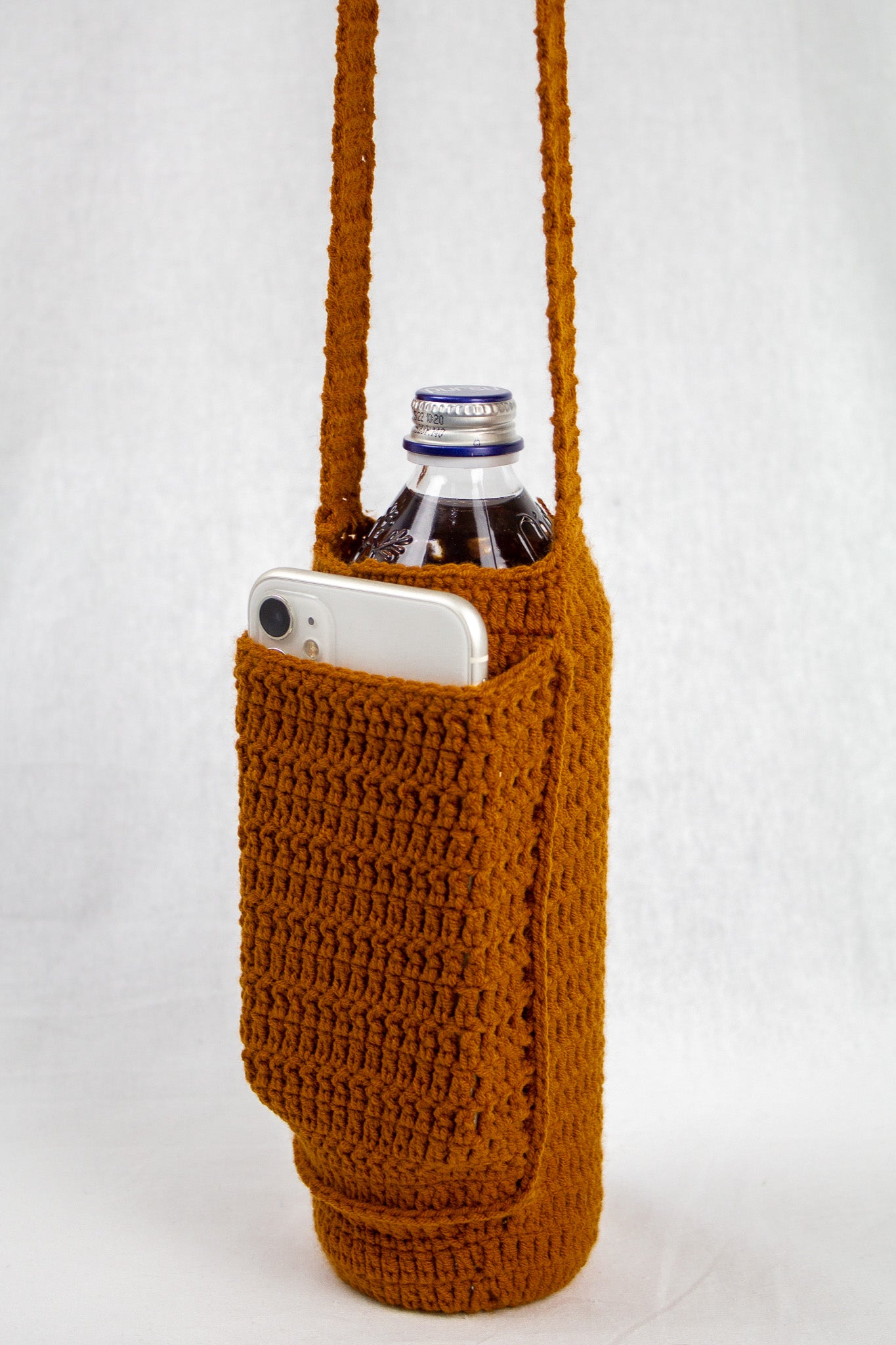 Tarçın Rengi Örgü Tığ İşi Çanta