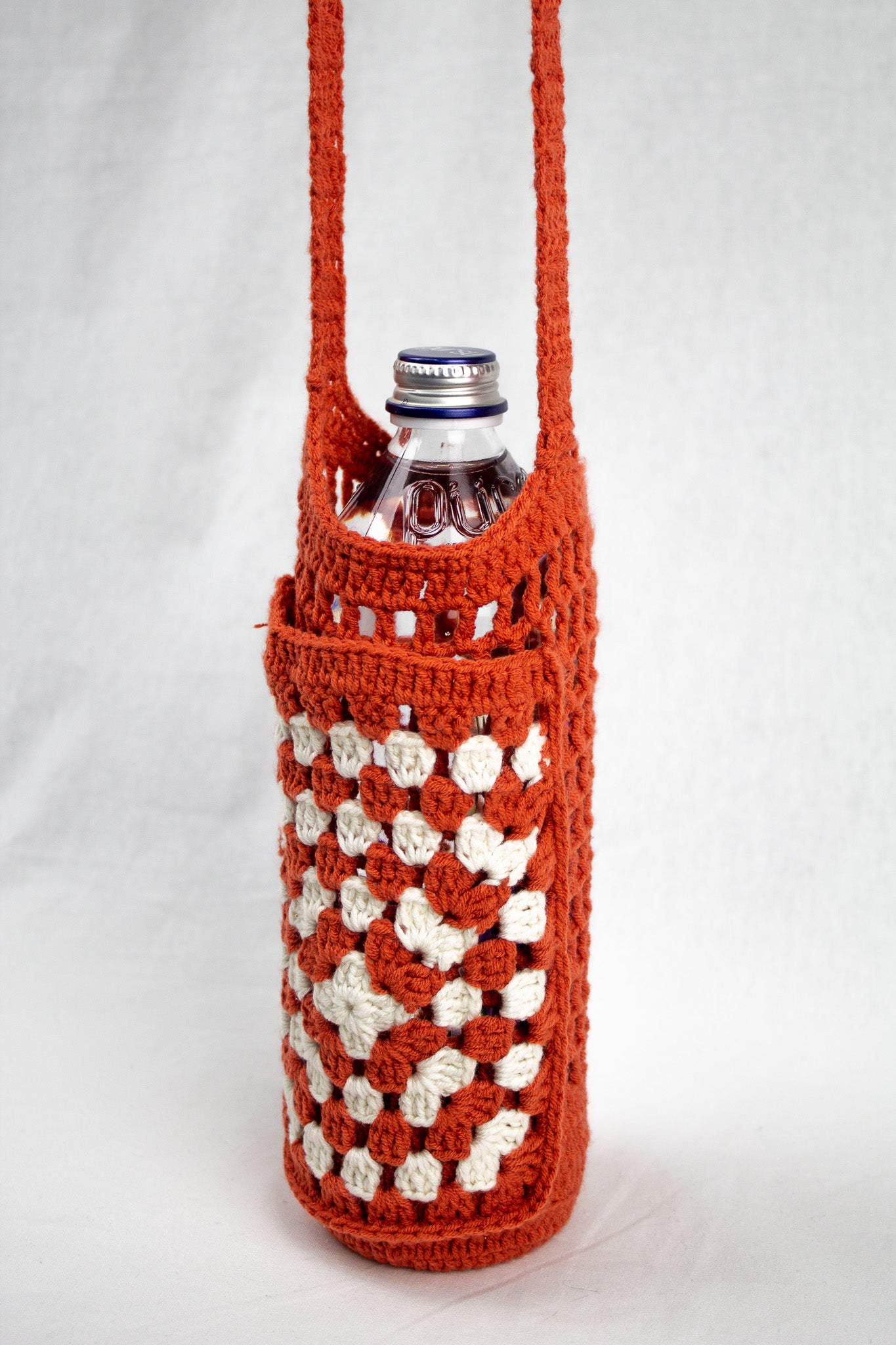 Kiremit Rengi Örgü Tığ İşi Çanta