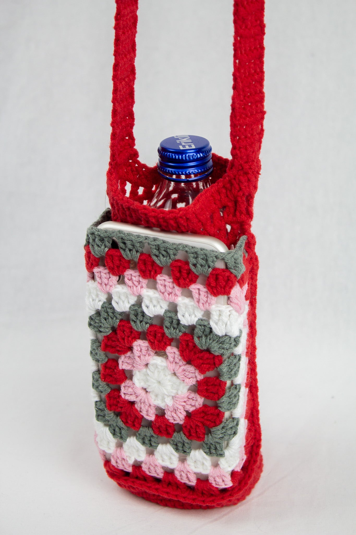 Kırmızı Örgü Tığ İşi Çanta