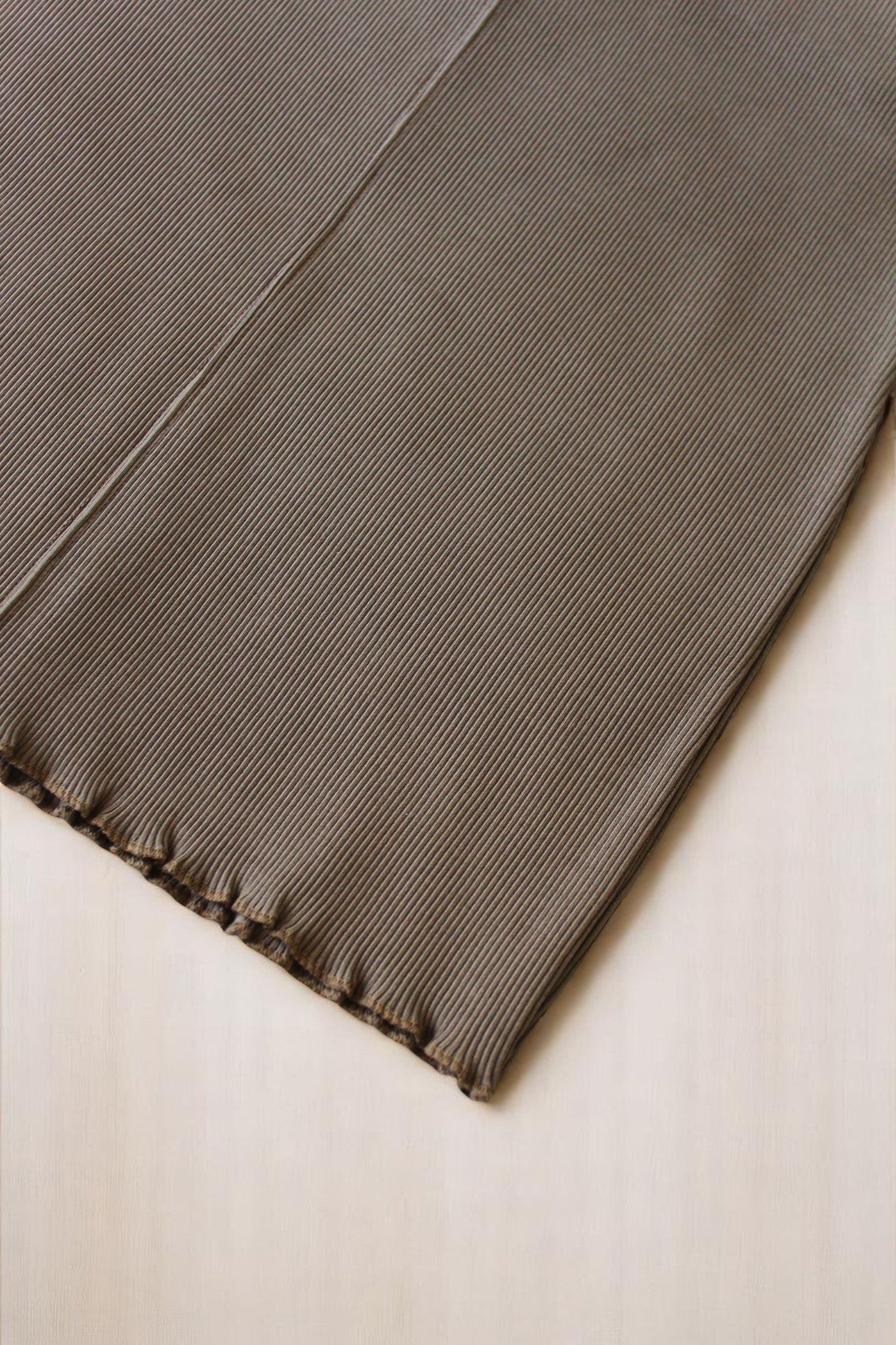 Camel Pamuklu Fitilli Kaşkorse Örme Mini Etek