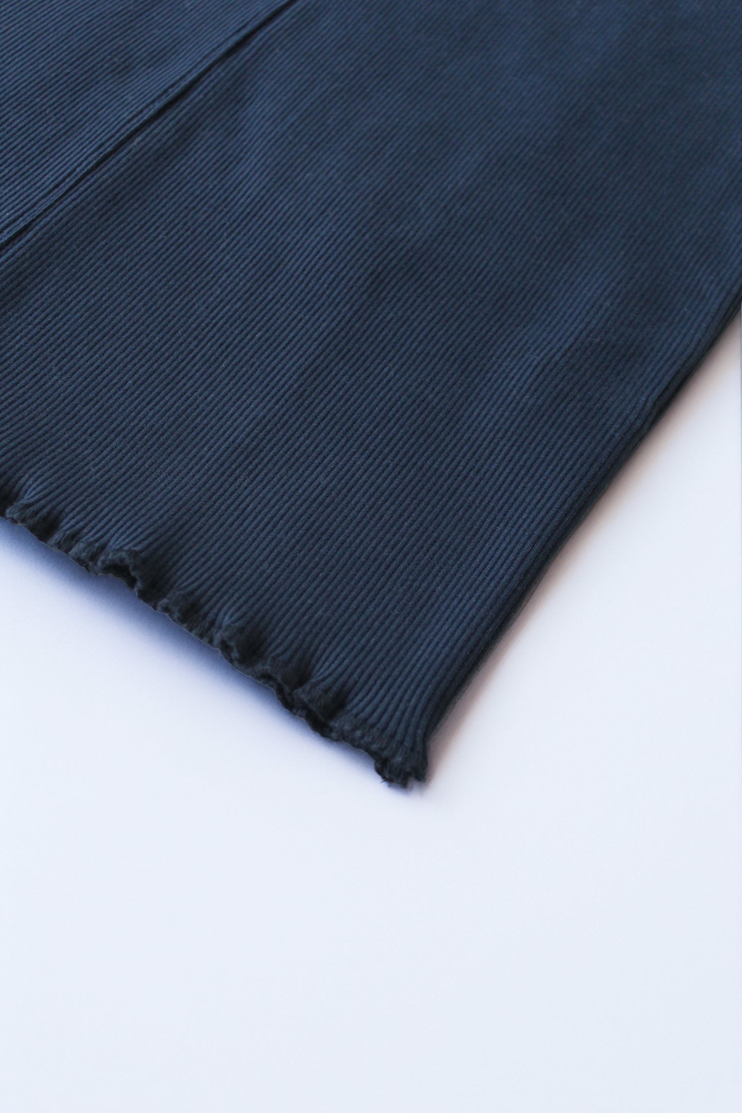 Lacivert Pamuklu Fitilli Kaşkorse Örme Mini Etek