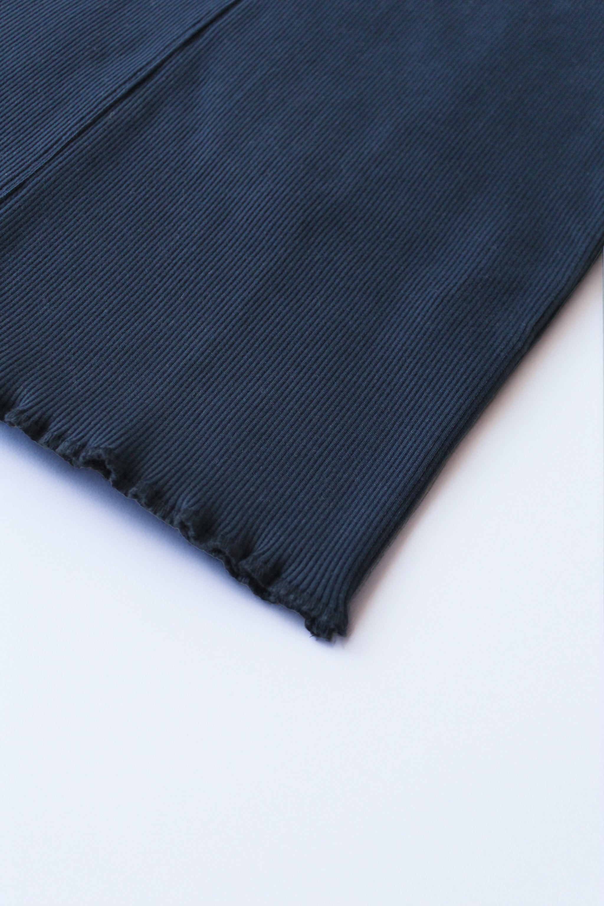 Lacivert Pamuklu Fitilli Kaşkorse Örme Mini Etek