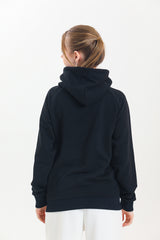 Siyah Kapüşonlu Kanguru Cepli Basic Kapüşonlu Sweatshirt