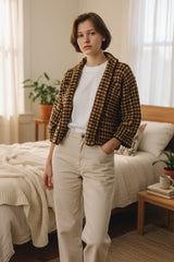 El Örgüsü Altıgen %100 Yün Hırka